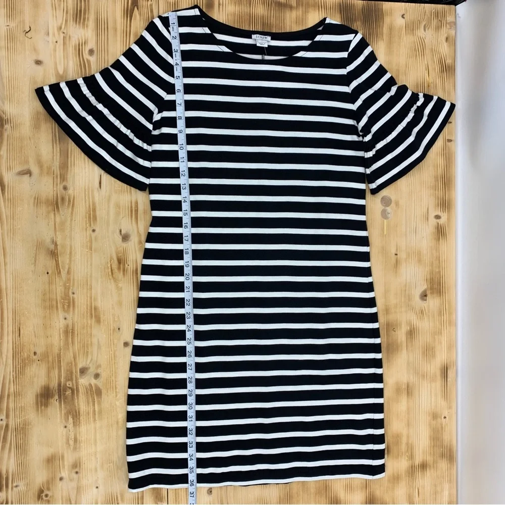 J. Crew Ruffle Sleeve Striped Shift Dress Sz S - Picture 10 of 12
